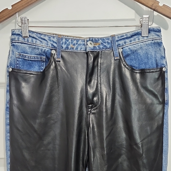 REVOLVE JONATHAN SIMKHAI STANDARD The River faux leather straight leg jeans - Picture 4 of 14